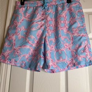 Stylish Blue and Pink Swim Trunks for Men